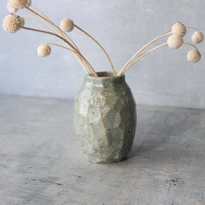 Little Faceted Green Vases - Tribe Castlemaine