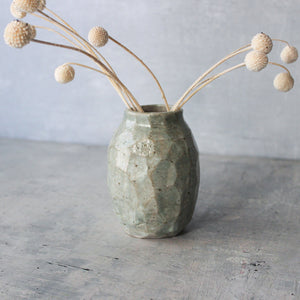 Little Faceted Green Vases - Tribe Castlemaine