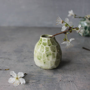 Little Faceted Green Vases - Tribe Castlemaine