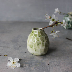Little Faceted Green Vases - Tribe Castlemaine