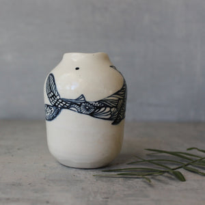 Little Painted Detail Vase Shark - Tribe Castlemaine