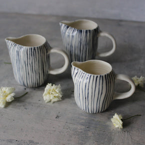 Little Porcelain Jugs Blue Lines - Tribe Castlemaine