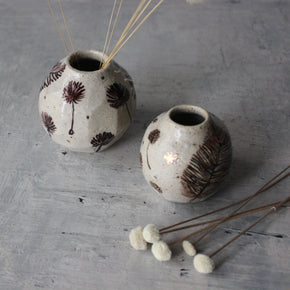 Little Sepia Painted Detail Vase 2 - Tribe Castlemaine