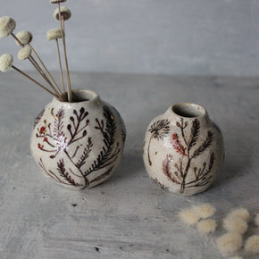 Little Sepia Painted Detail Vase 2 - Tribe Castlemaine