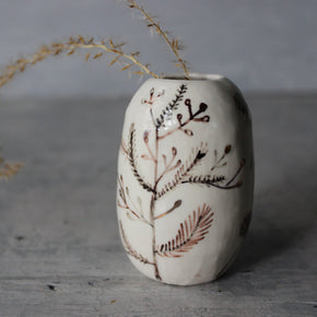 Little Sepia Painted Detail Vase 2 - Tribe Castlemaine