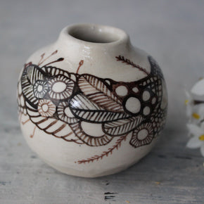 Little Sepia Painted Detail Vase 2 - Tribe Castlemaine