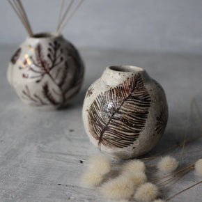 Little Sepia Painted Detail Vase - Tribe Castlemaine