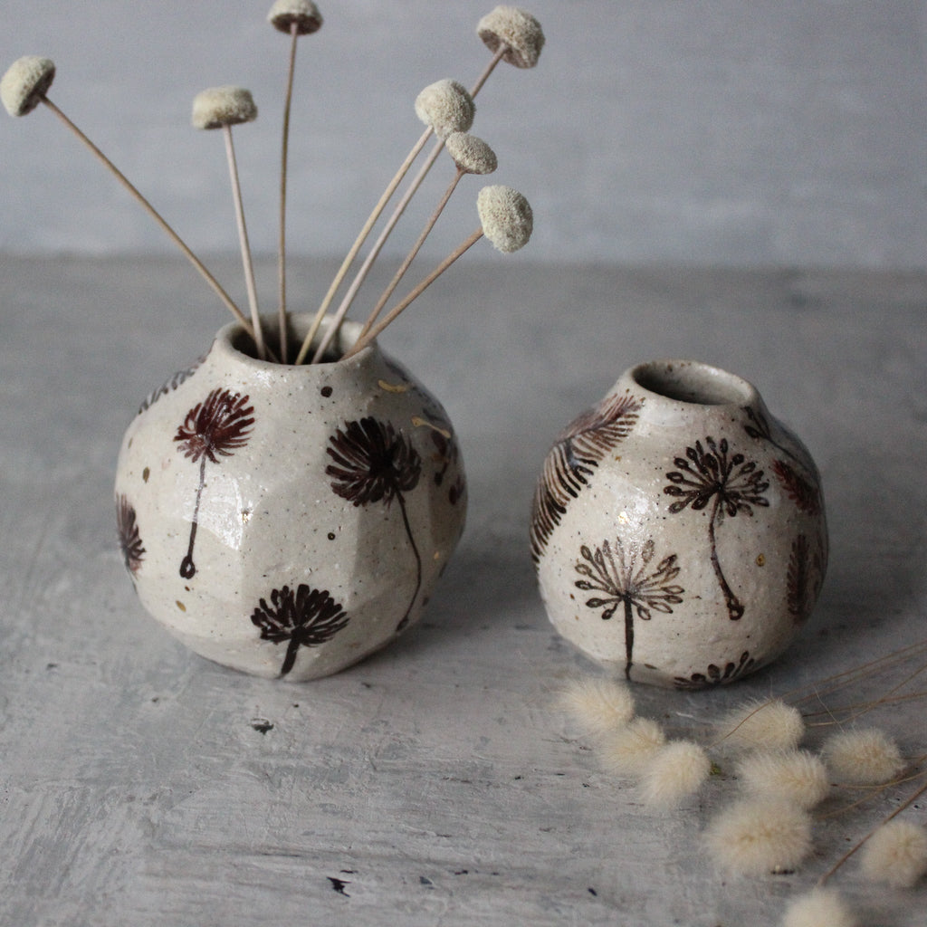 Little Sepia Painted Detail Vase - Tribe Castlemaine