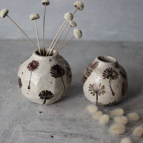 Little Sepia Painted Detail Vase - Tribe Castlemaine