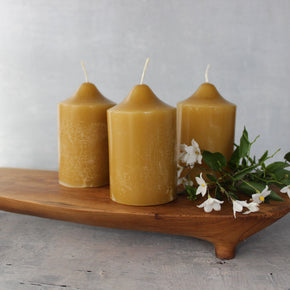 Local Beeswax Pillar Candles - Tribe Castlemaine