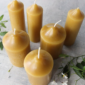 Local Beeswax Pillar Candles - Tribe Castlemaine