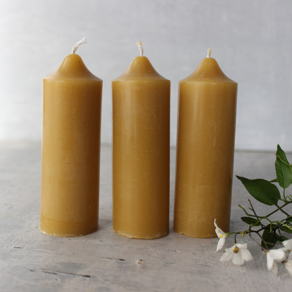 Local Beeswax Pillar Candles - Tribe Castlemaine