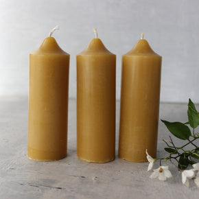 Local Beeswax Pillar Candles - Tribe Castlemaine