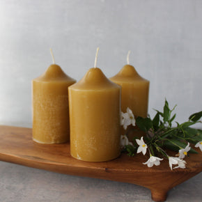 Local Beeswax Pillar Candles - Tribe Castlemaine