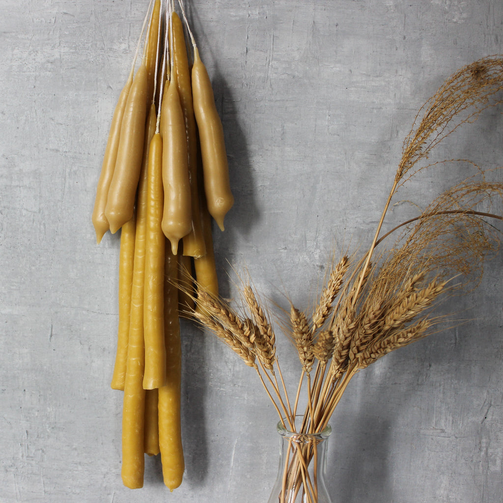 Local Beeswax Taper Candles - Tribe Castlemaine