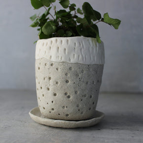Marbled Ceramic Planter & Saucer Sets - Tribe Castlemaine