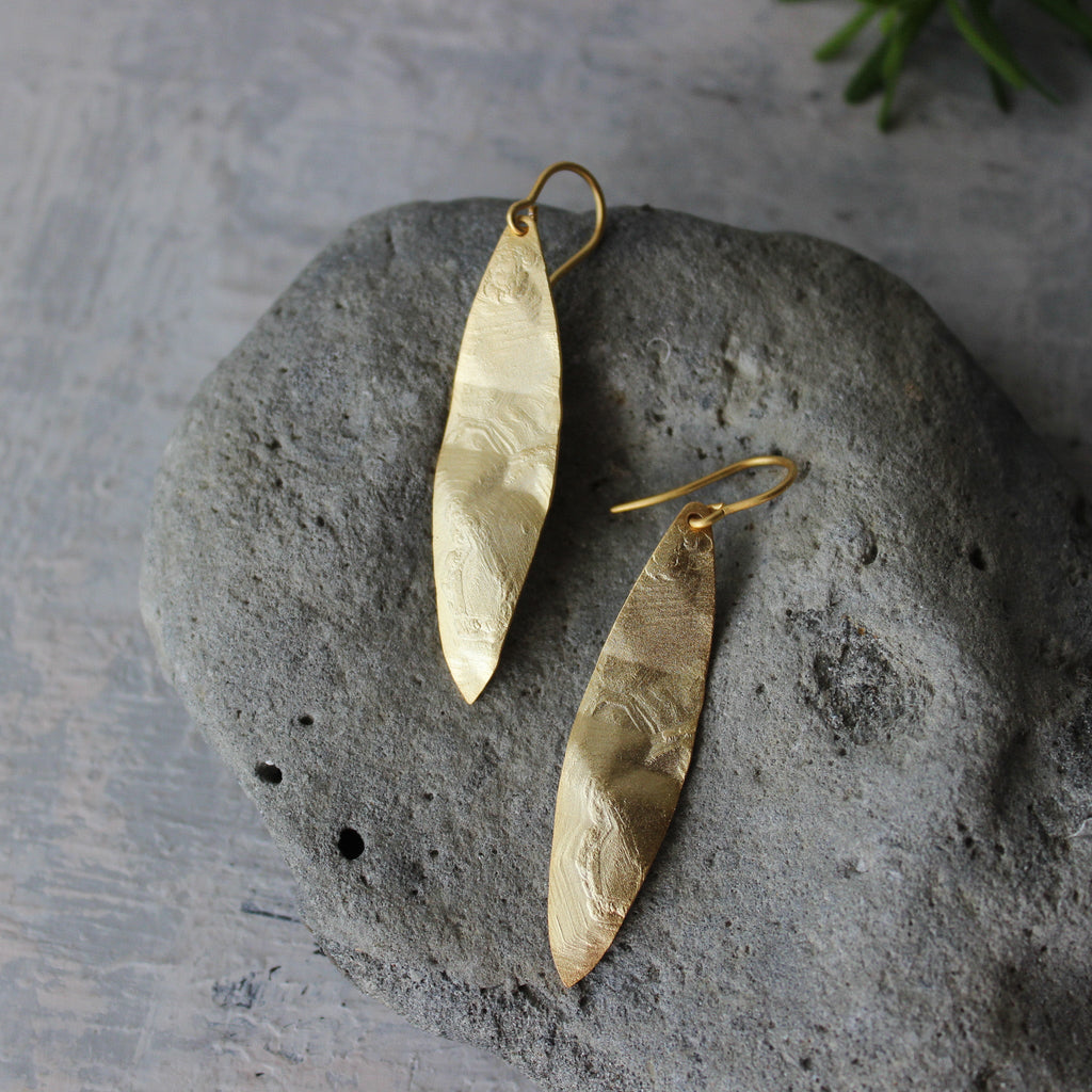 Mediterranean Gold Leaf Earrings - Tribe Castlemaine