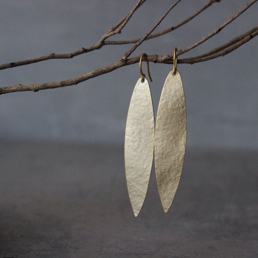 Mediterranean Gold Leaf Earrings Large - Tribe Castlemaine