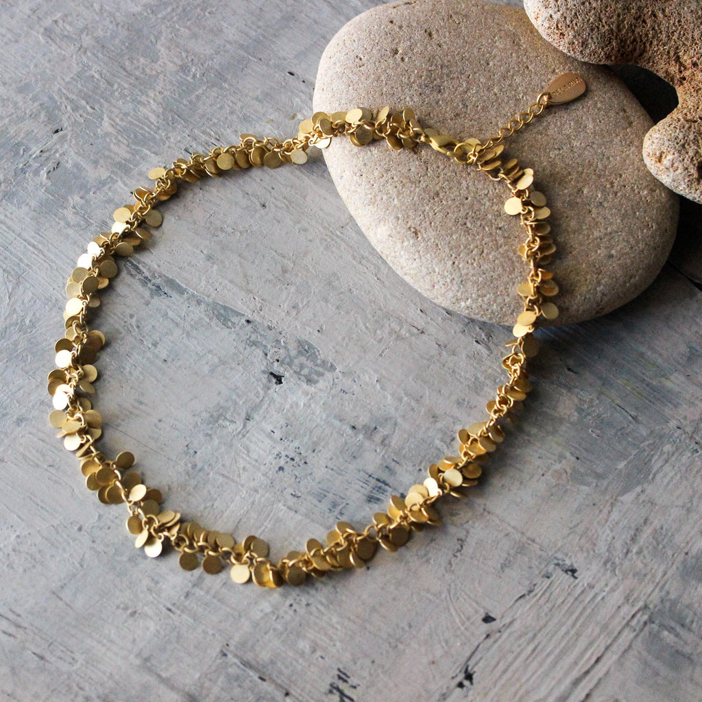 Mediterranean Tiny Disc Necklace Gold - Tribe Castlemaine