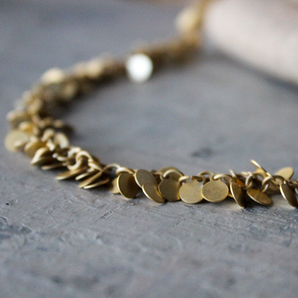 Mediterranean Tiny Disc Necklace Gold - Tribe Castlemaine