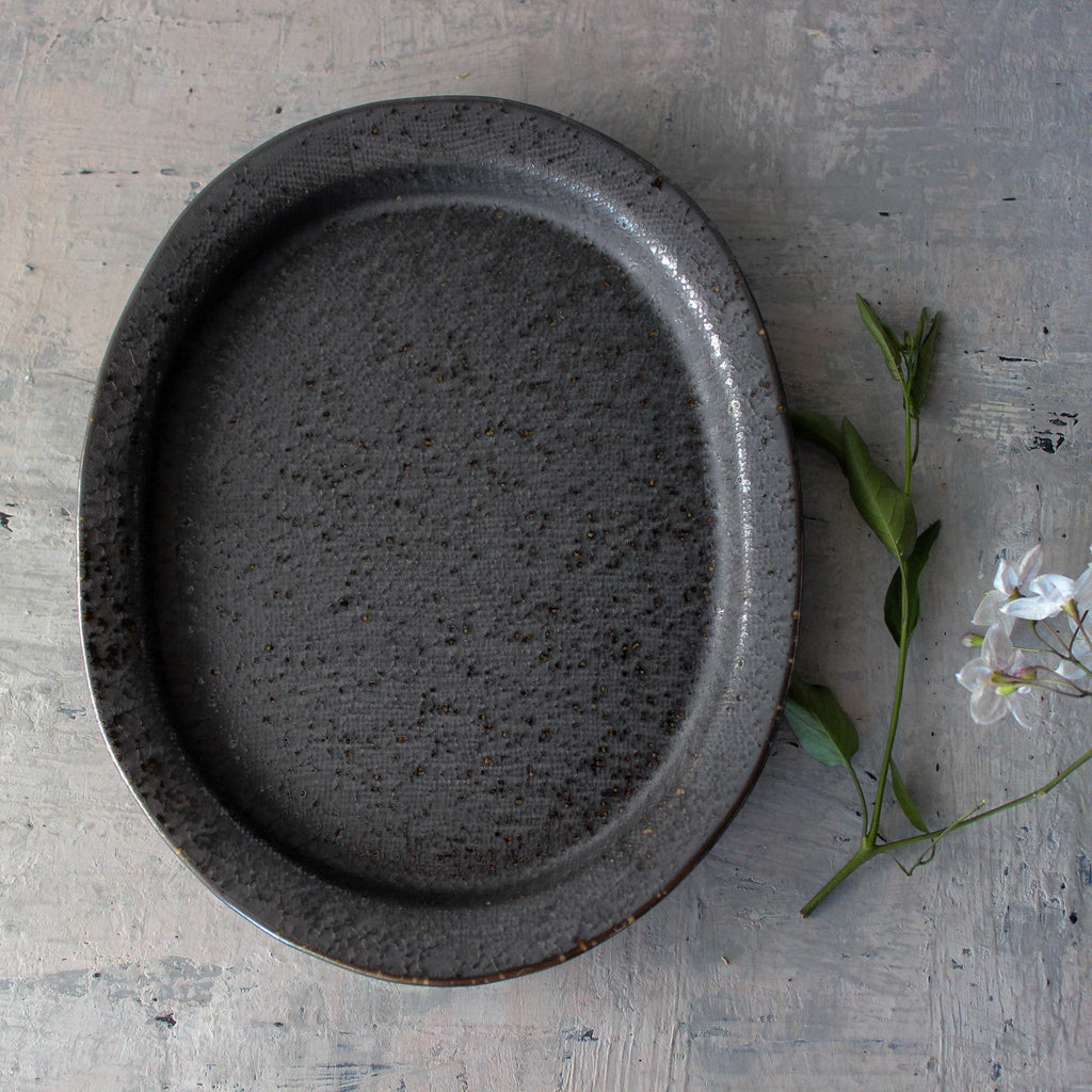 Minoyaki Kayame Black Plate - Tribe Castlemaine