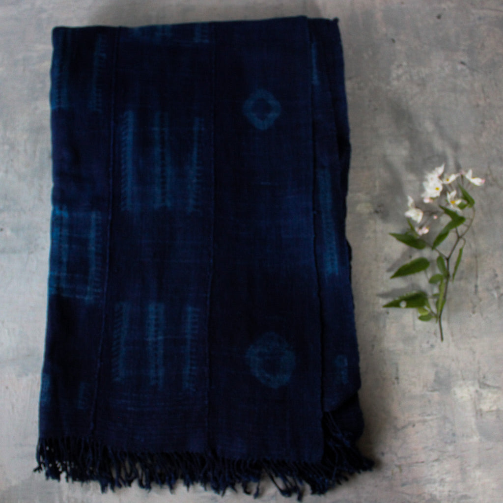 Mossi Indigo Cotton Stole No.3 - Tribe Castlemaine