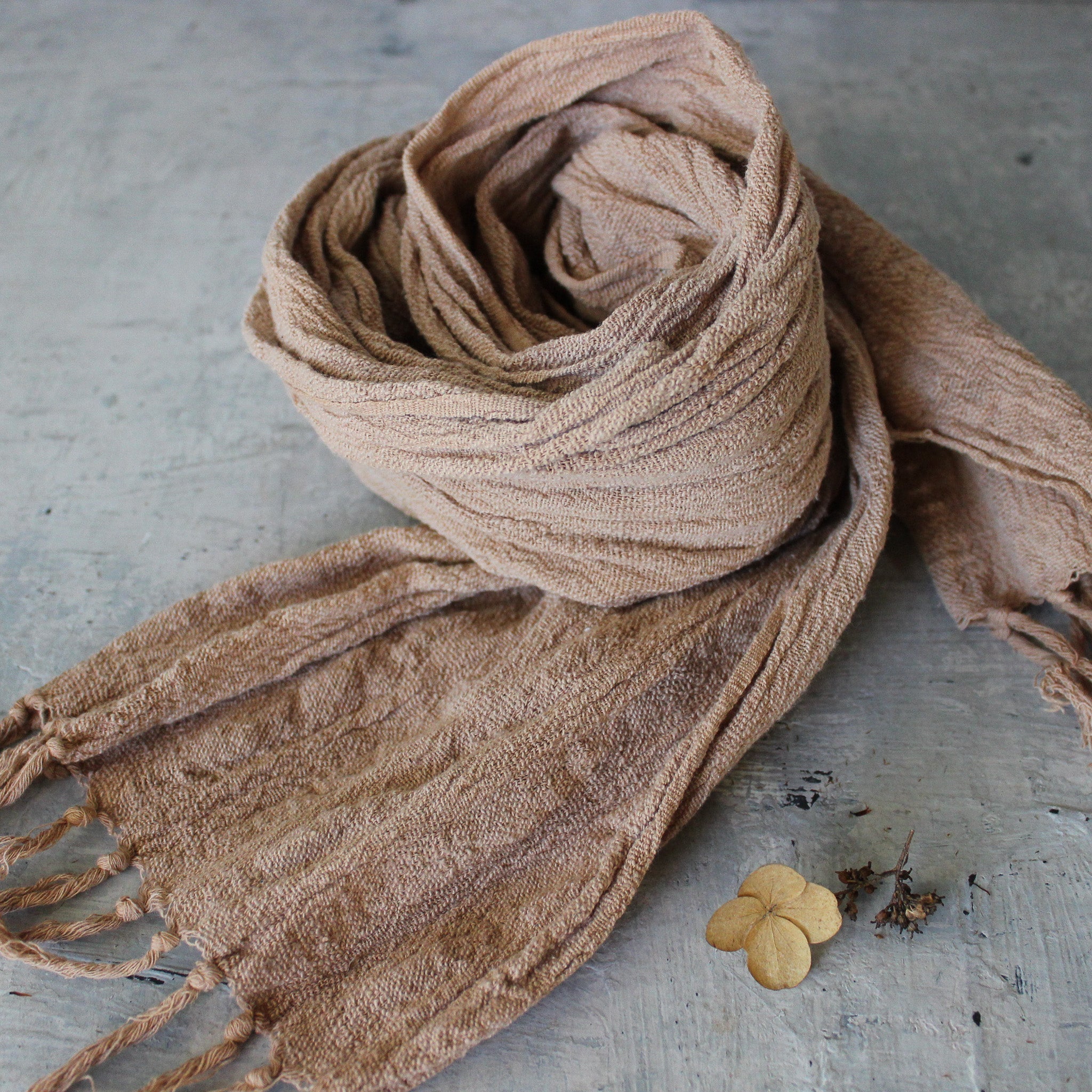 Natural Dyed Handwoven Cotton Scarves - Main Image