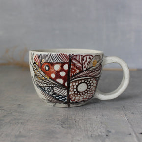 Painted Detail Large Handled Cups - Tribe Castlemaine