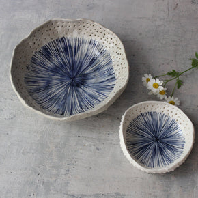 Pierced Indigo Star Bowls - Tribe Castlemaine