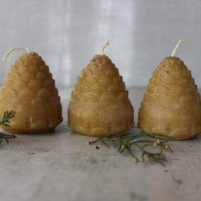 Pine Cone Beeswax Candles - Tribe Castlemaine