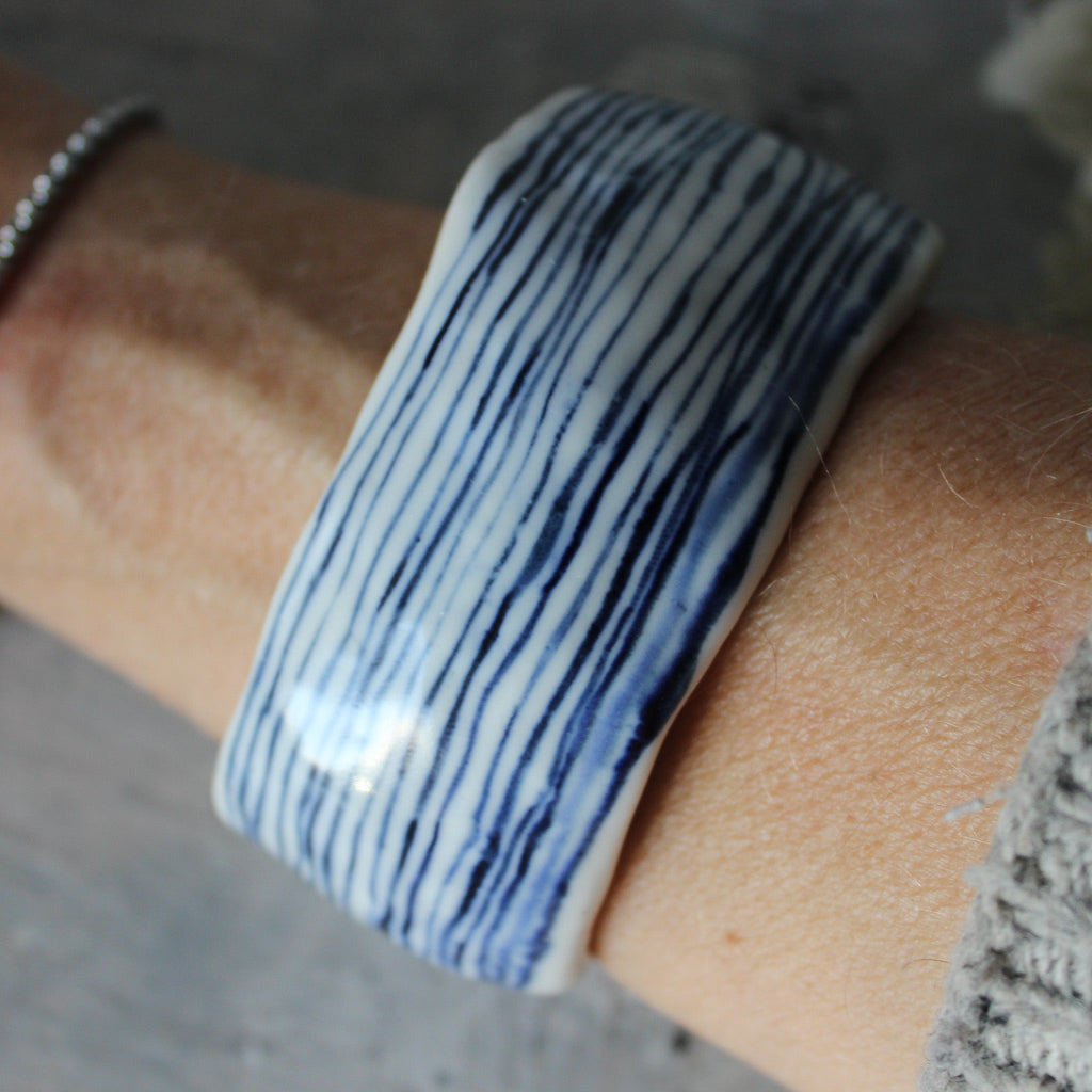 Porcelain Bangle Indigo Stripe - Tribe Castlemaine