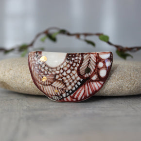 Porcelain Brooch Sepia 1 - Tribe Castlemaine