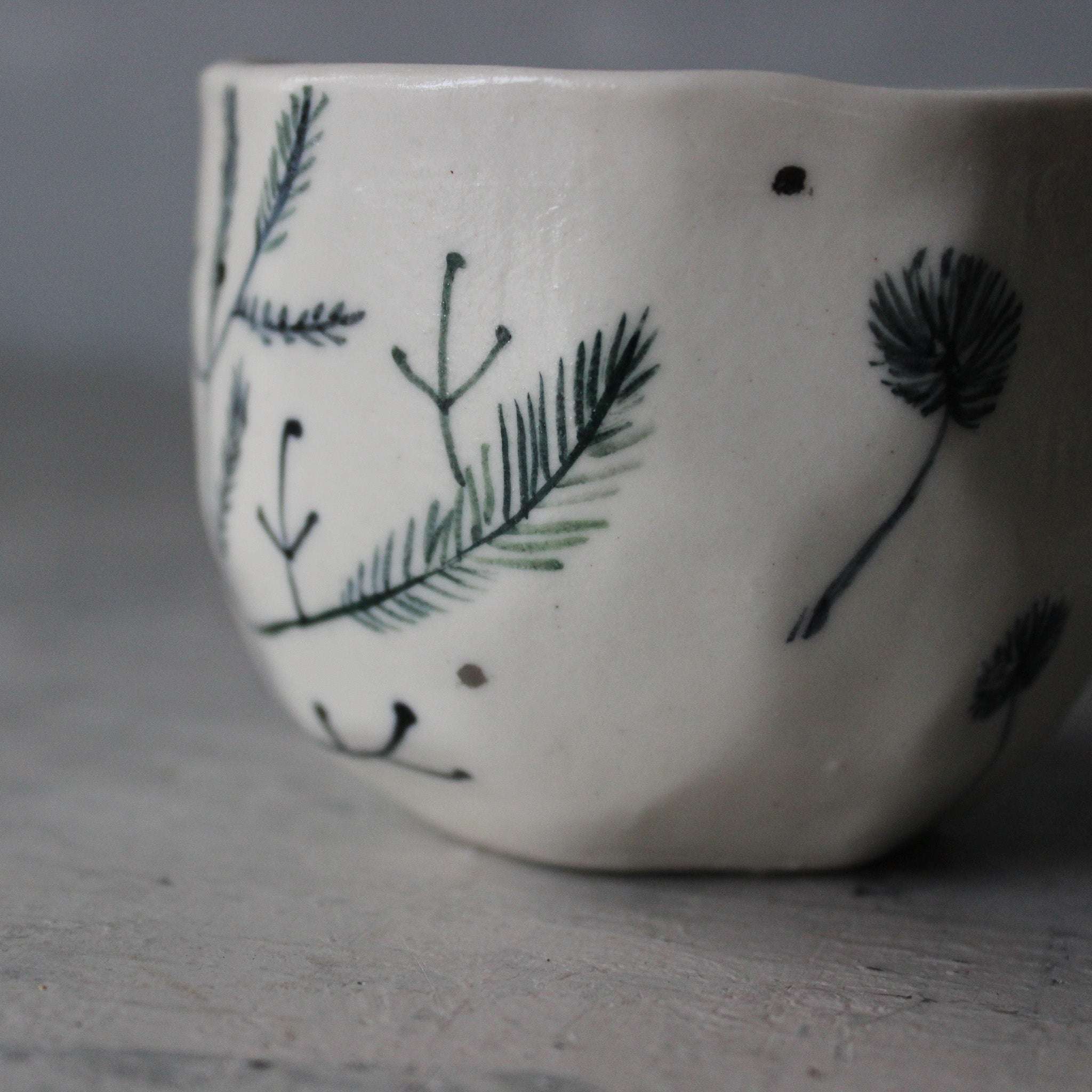 Porcelain Cups : Feather Dandelion Twig - Tribe Castlemaine