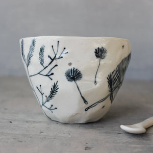 Porcelain Cups : Feather Dandelion Twig - Tribe Castlemaine