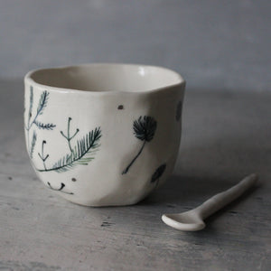 Porcelain Cups : Feather Dandelion Twig - Tribe Castlemaine