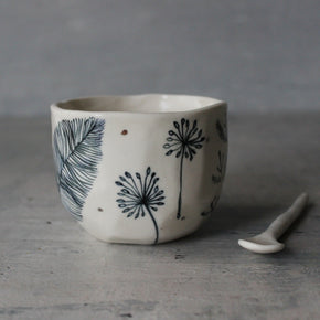 Porcelain Cups : Feather Dandelion Twig - Tribe Castlemaine