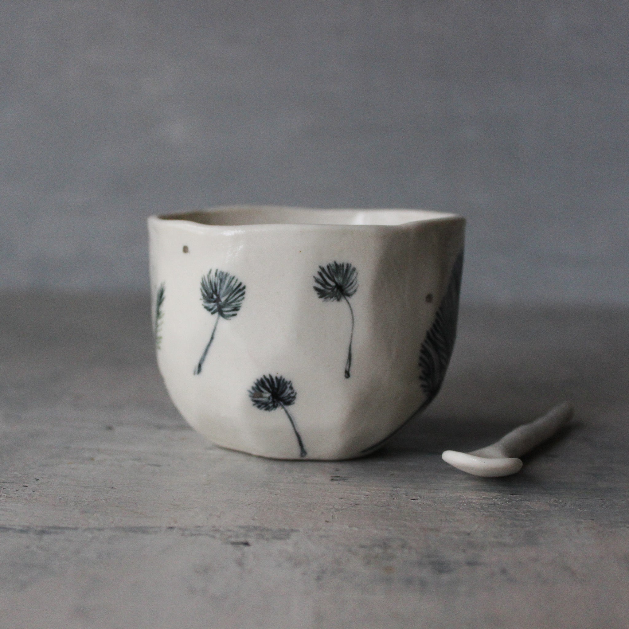 Porcelain Cups : Feather Dandelion Twig - Tribe Castlemaine
