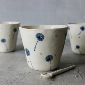 Porcelain Indigo Dandelion Cups - Tribe Castlemaine