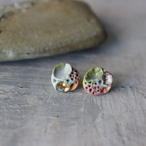 Porcelain Rock Coral Studs Coloured - Tribe Castlemaine
