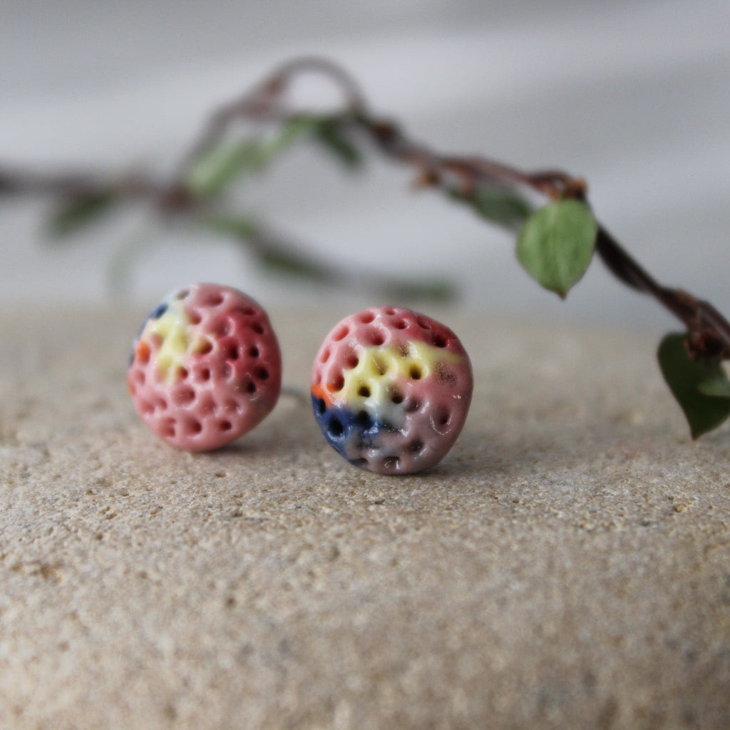 Porcelain Studs Coral Rainbow - Tribe Castlemaine