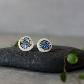 Porcelain Studs Indigo Gold - Tribe Castlemaine