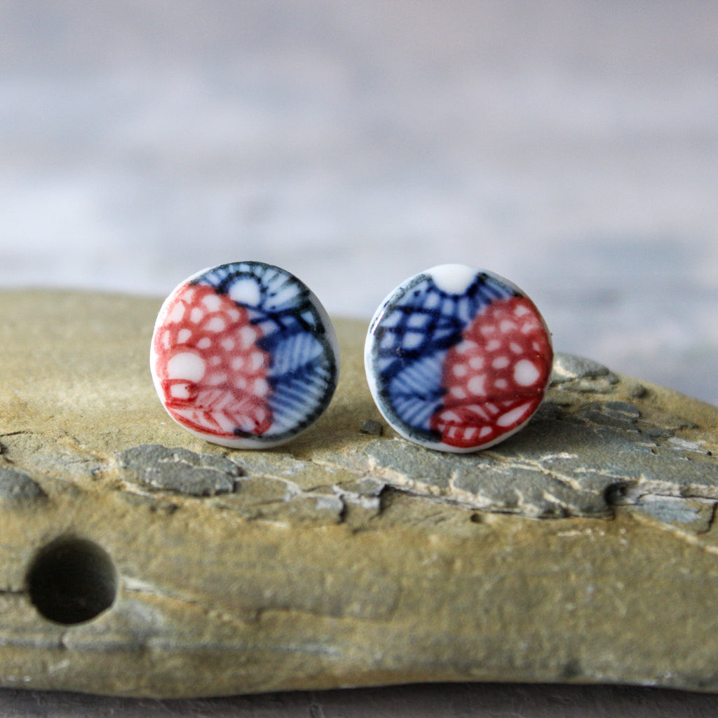 Porcelain Studs Painted Detail 1 - Tribe Castlemaine