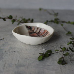Porcelain Trinket Dishes Sepia Feather - Tribe Castlemaine