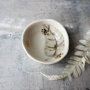 Porcelain Trinket Dishes Sepia Feather - Tribe Castlemaine