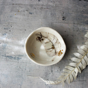 Porcelain Trinket Dishes Sepia Feather - Tribe Castlemaine