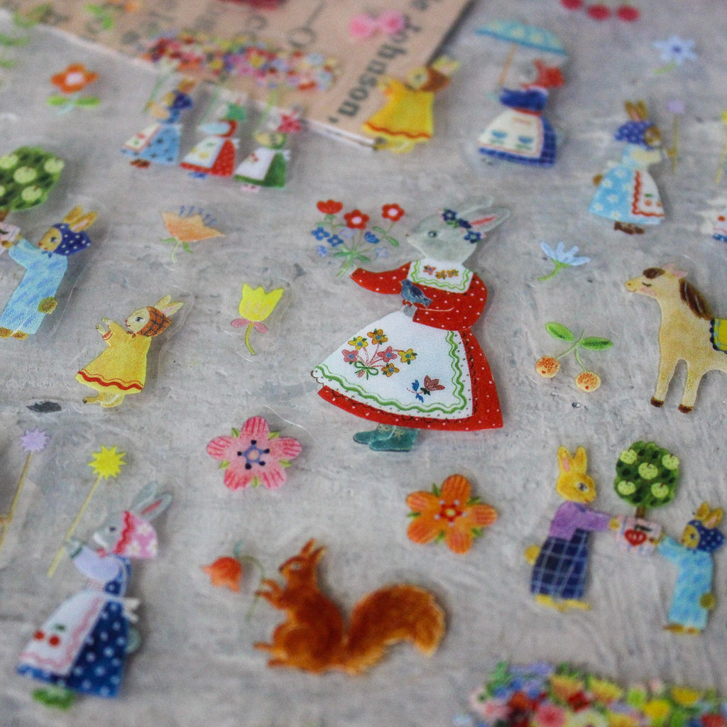 Rabbit Garden / Cats & Buttons Stickers - Tribe Castlemaine