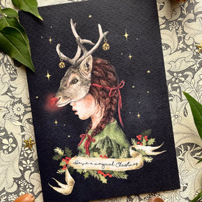 Magical Christmas Rudolph Greeting Card
