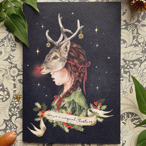 Magical Christmas Rudolph Greeting Card