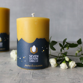 Seven Sisters Beeswax Pillar Candles - Tribe Castlemaine