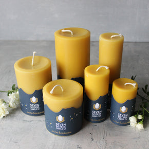 Seven Sisters Beeswax Pillar Candles - Tribe Castlemaine